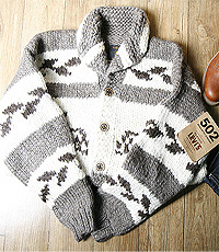 캐나다 헨드메이드 양모100% 인디언 코위챤 스웨터(cowichan sweater)  큰 사이즈!!